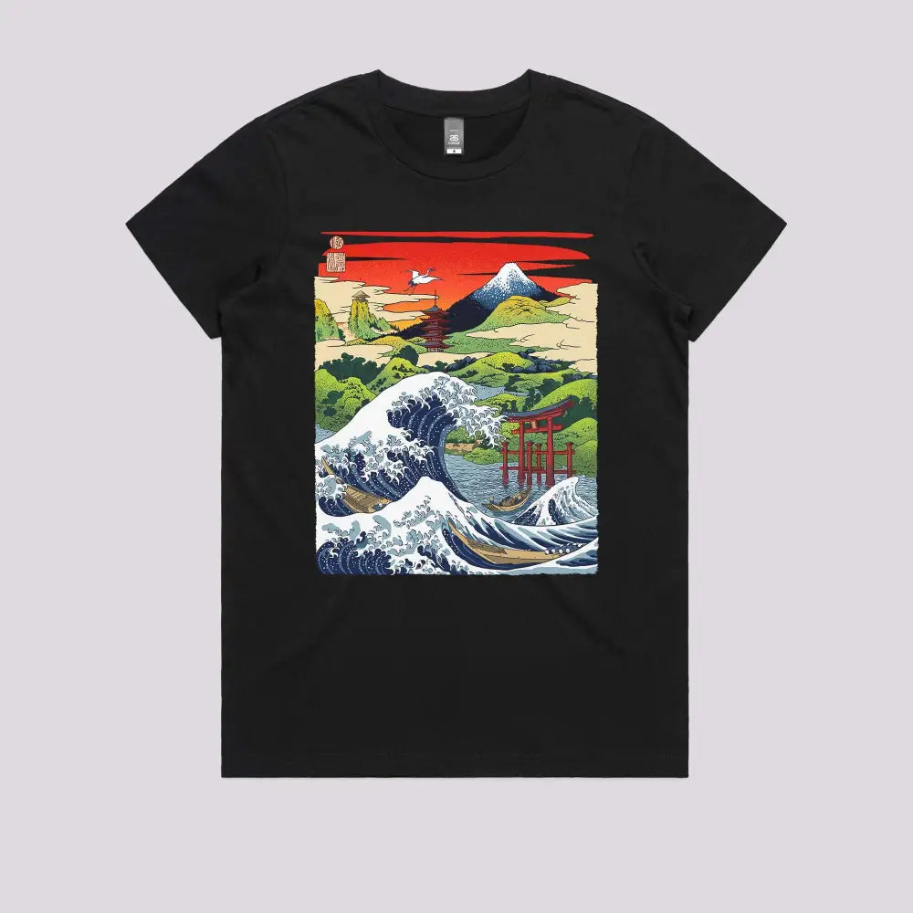 Apparel in Japanese T-Shirts - Wave Art T-Shirt Limitee | Japan Hokusai
